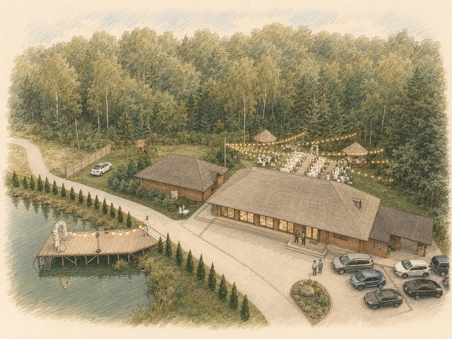 Forest House — ілюстрація локації біля озера